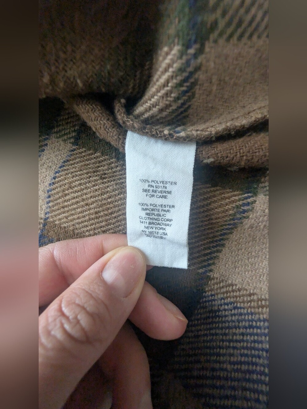 For The Republic Brown & Olive Plaid Jean Jacket Nwot - Picture 6 of 7
